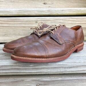 Allen Edmonds Oak Street Brown Cap Toe Derby Shoes Oxfords 10.5 3E Dainite Sole